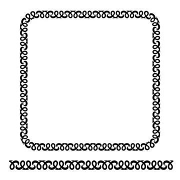 Template - Frame - Floral Border - Square 01 01A Stock Illustration