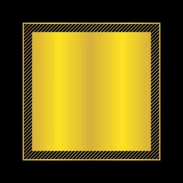 Template frame gold color flat lay style and square for copy space, empty fra Illustrazione stock