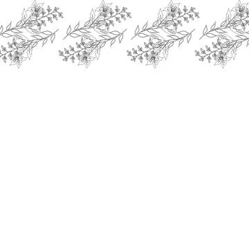 Template frame of spring flowers line art. Illustrazione stock