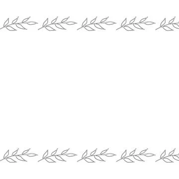 Template frame of spring flowers line art. Stock Illustration