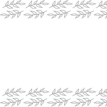 Template frame of spring flowers line art. Stock Illustration