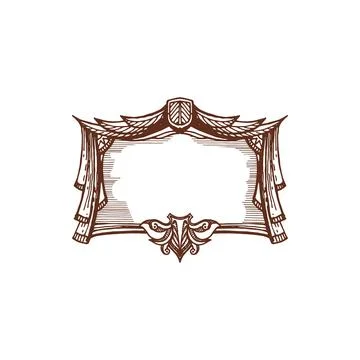 Template of frame of treasure map, border decor 스톡 일러스트