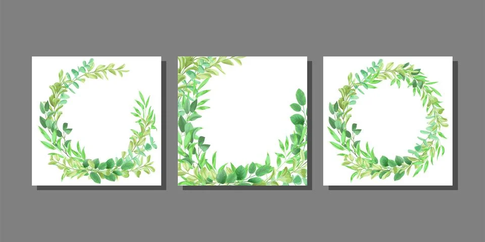 Template Frames set from Greenery Stock Illustration