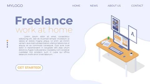 Template for freelancing or working from home Ilustración de archivo
