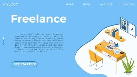 Template for freelancing or working from home Ilustración de archivo