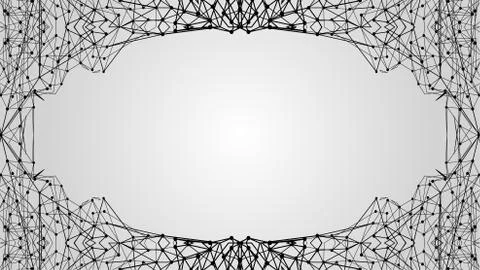 Template futuristic frame. Low poly ornament of modern background for copy space Illustrazione stock