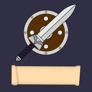 Template of Game Character, Class. Warrior, Barbarian, Knight Classes. Vector. Stock Illustration