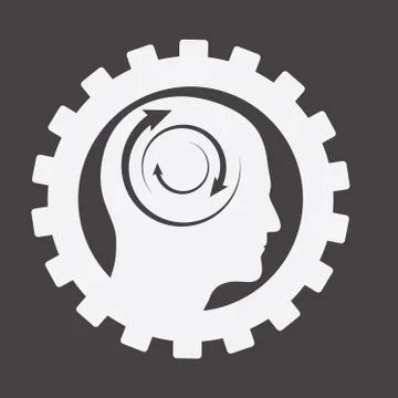 Template with gear. Creative idea. Black gears. Stock Illustration