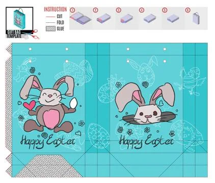 Template gift package for easter to shop bright Stock Illustration