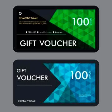 Template gift voucher with abstract pattern. Stock Illustration