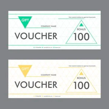 Template gift voucher with triangular elements. Beautiful design certificate Stock Illustration