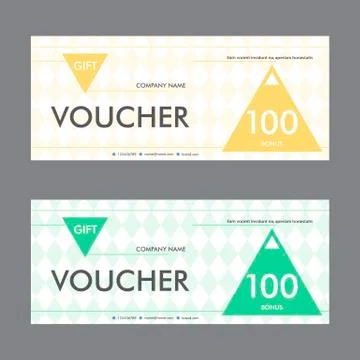 Template gift voucher with triangular elements. Beautiful design certificate Stock Illustration