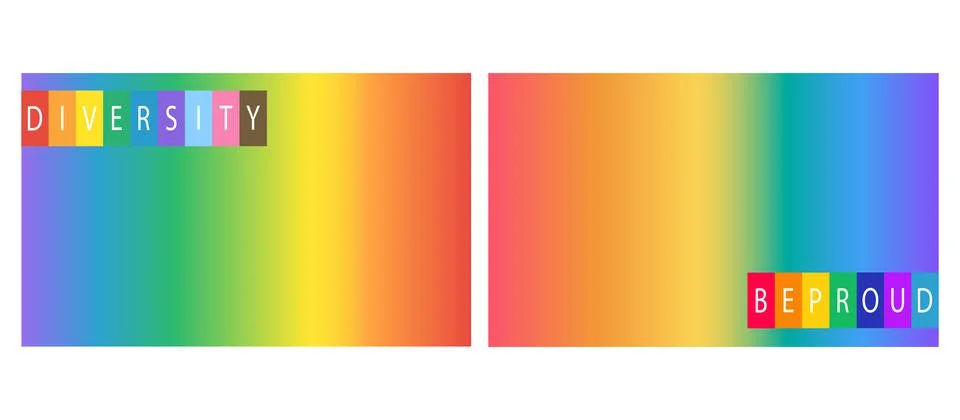 Template with gradient and word BE PROUND AND DIVERSITY; Stock Illustration