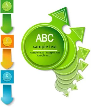 Template for graphics with arrows and circles Stock Illustration