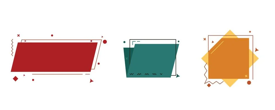 Template graphics with geometric banners with frames to put your own text. .. Stock Illustration