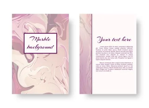 Template greeting card with marble texture Stock Illustration