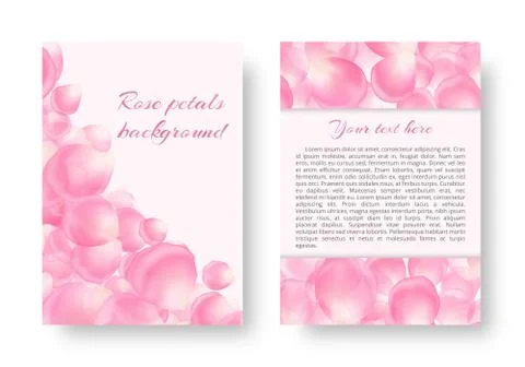 Template greeting card with petals Stock Illustration