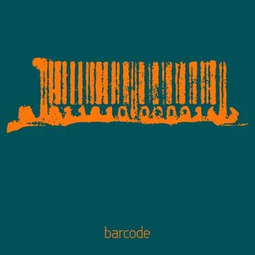 Template with grunge barcode. Vector Stock Illustration