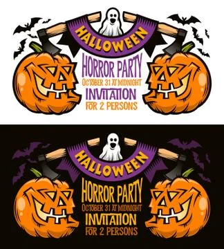 Template of Halloween invitation Stock Illustration