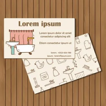 Template for hand drawn bathroom booklet or card Stock Illustration