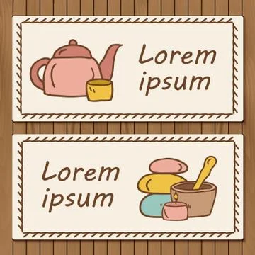 Template for hand drawn booklets on spa theme Stock Illustration