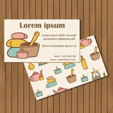 Template for hand drawn cards on spa theme イラスト素材