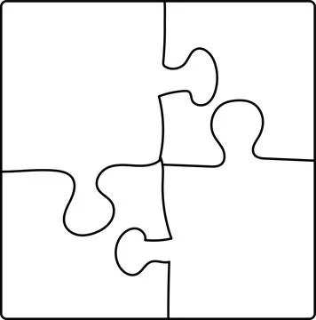 The template is a hand-drawn puzzle grid Illustrazione stock