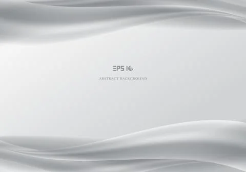 Template header and footers abstract white waves smooth gray background. Stock Illustration