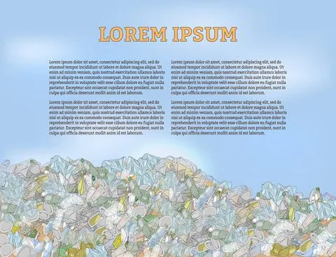 Template with a heap of garbage. The concept of ecology and World Cleanup Day Stock Illustration