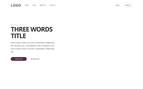 Template for hero section of the webpage. Landing page. Blank empty template Stock Illustration