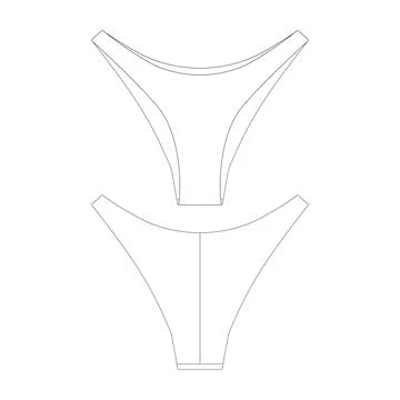 Template high cut bikini bottom vector illustration flat design outline clo.. Stock Illustration