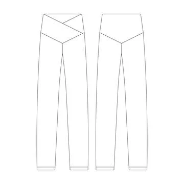 Template high waisted crossover legging vector illustration flat design out.. Stock Illustration