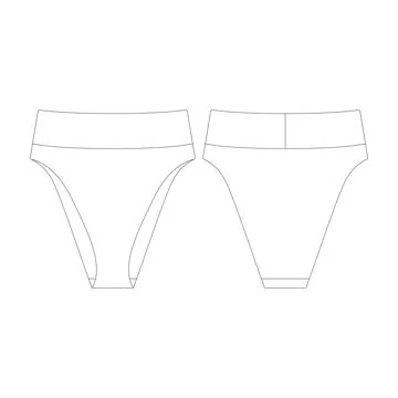 Template high waisted high cut bikini bottom vector illustration flat desig.. Illustrazione stock