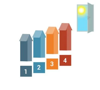 Template for Infografics Four Number Options Stock Illustration