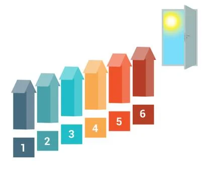 Template for Infografics Six Number Options Stock Illustration