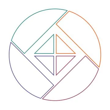 Template infograpchics for 4 cyclic processes, step by step, colorful  lines, Stock Illustration