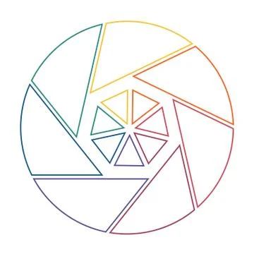 Template infograpchics for 7 cyclic processes, step by step, colorful  lines, Stock Illustration