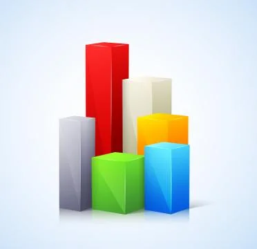 Template for infographic with 3d bar Stock Illustration