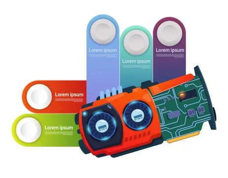 Template Infographic Elements With Circuit Chip Modern Technology Presentation 스톡 일러스트