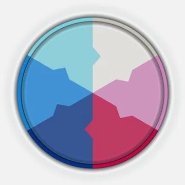 Template Infographic multi-coloured circle for six options イラスト素材