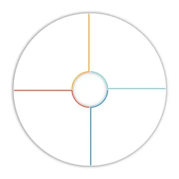 Template infographic Pie chart diagram 4 options Stock Illustration