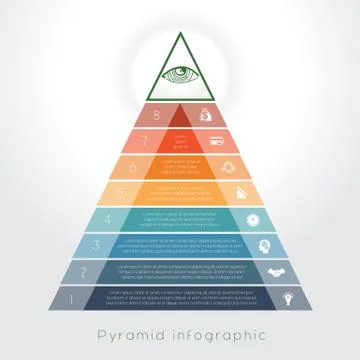 Template Infographic pyramid for eight text area 스톡 일러스트