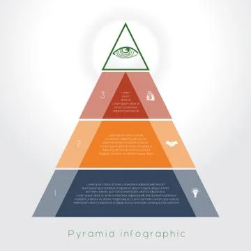 Template Infographic pyramid for three text area Stock Illustration