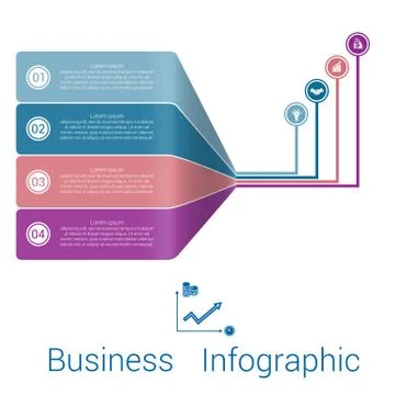 Template Infographic Strips Perspective four position. Stock Illustration