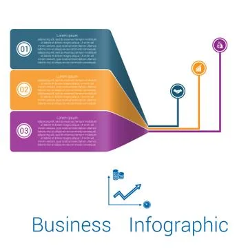 Template Infographic Strips Perspective three position. Stock Illustration