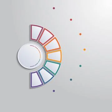 Template infographics with 7 text area positions Stock Illustration