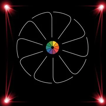 Template for Infographics Circle Lines 10 Positions dark background Stock Illustration