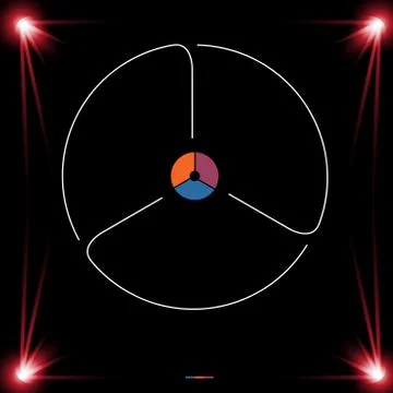Template for Infographics Circle Lines 3 Positions dark background Illustrazione stock