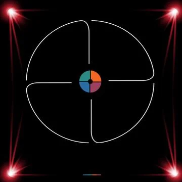 Template for Infographics Circle Lines 4 Positions dark background Stock Illustration