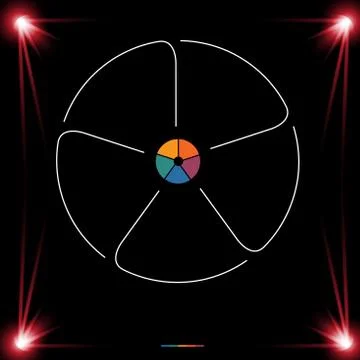 Template for Infographics Circle Lines 5 Positions dark background Stock Illustration